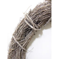 Wianek naturalny Wiklinowy Rustykalny Szary 50cm